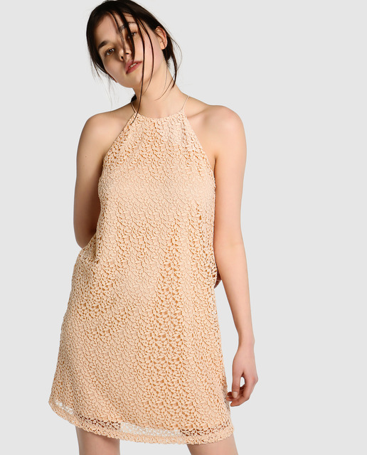 El Corte Inglés - Vestido de guipur cuello halter Easy Wear
